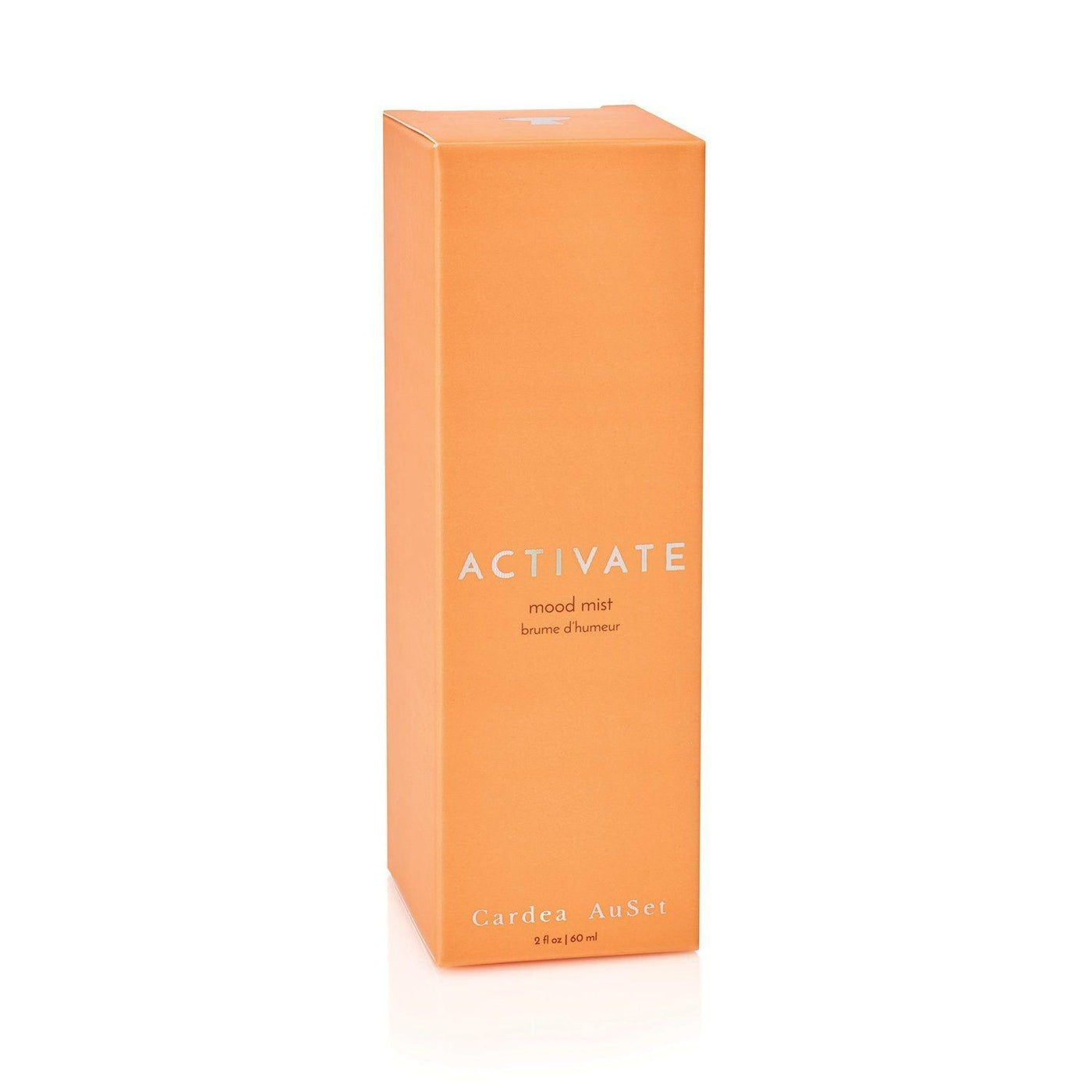 Activate mood mist in orange box by Cardea AuSet, luxury scented room spray for relaxation and ambiance