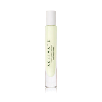 Organic essential oil roller bottle with "Activate" label
