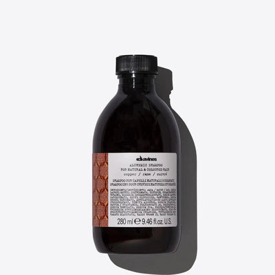 Natural shampoo bottle for colored hair, 280 ml - Eco-friendly hair care product in dark bottle with white label.