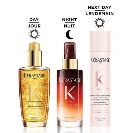 ALL HAIR TYPES - DAY, NIGHT AND NEXT DAY HAIR CARE SET Kerastase Boutique Deauville