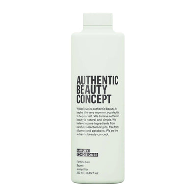 Authentic Beauty Concept Amplify Conditioner bottle for fine hair, lightweight, vegan, and free from parabens and silicones.