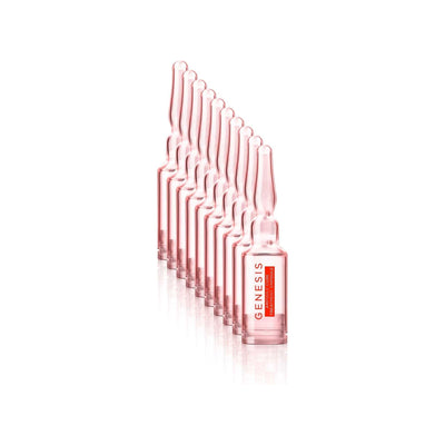 Anti-aging serum ampoules for youthful skin care - Genesis treatment for wrinkle reduction and skin rejuvenation in a 10-pack arrangement