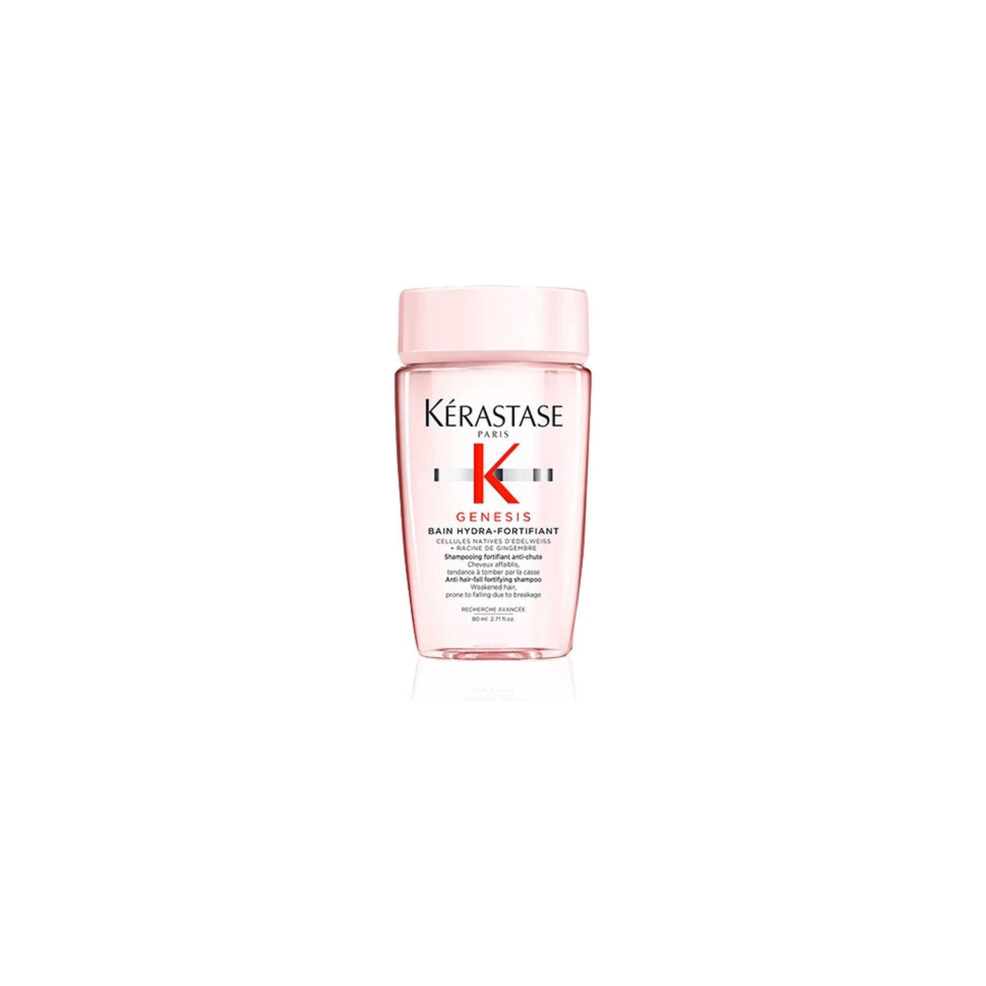 Kérastase Genesis Bain Hydra-Fortifiant shampoo bottle for strengthening hair.
