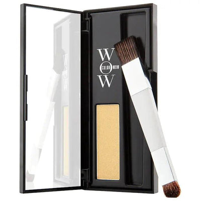 Color Wow Root Coverup Powder in sleek packaging with brush, ideal for covering grays and dark roots effortlessly.