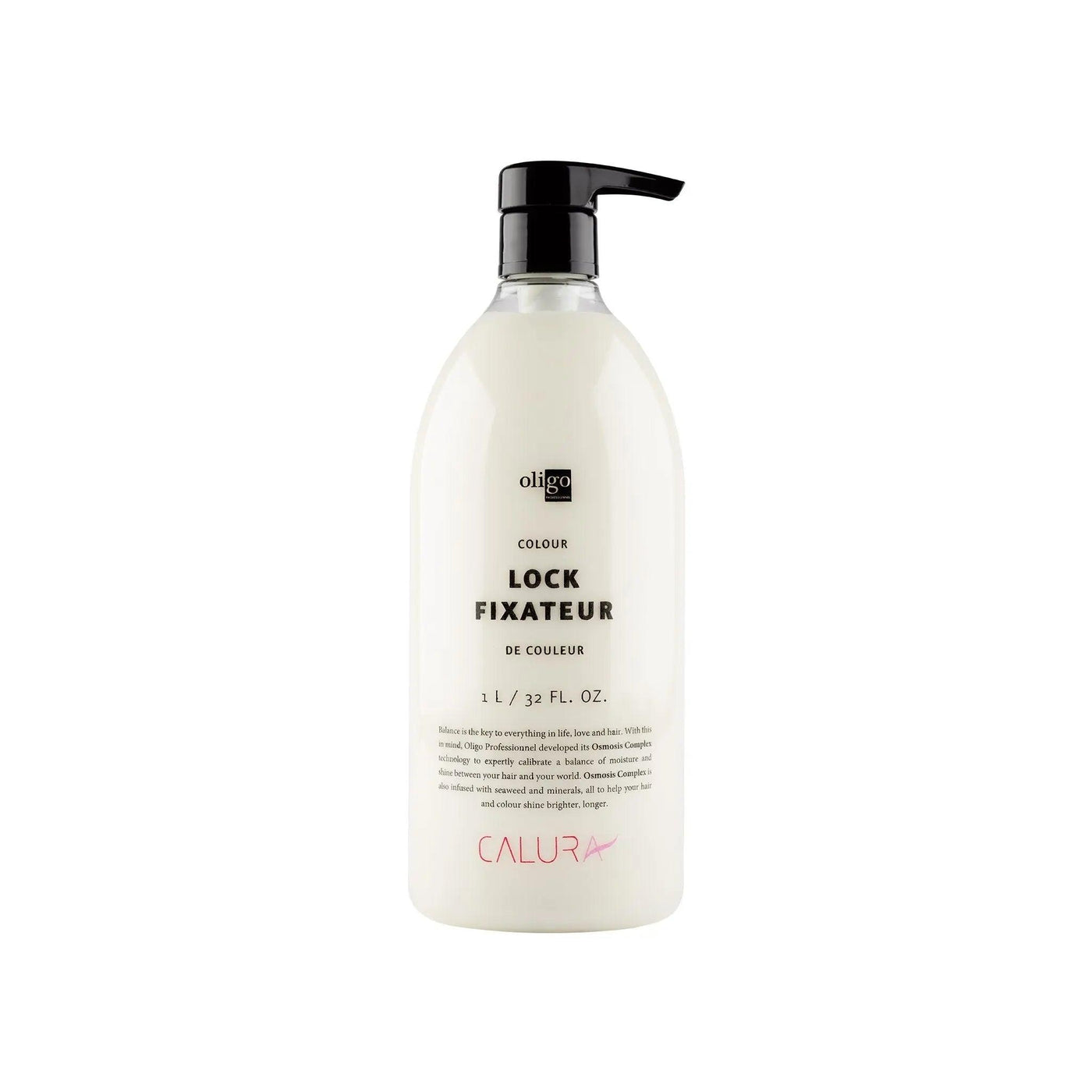Colour Lock professional hair color treatment bottle, vegan and sulfate-free, designed to lock in hair color after services.