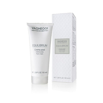 Equilibrium Vegetable Foot Cream tube with packaging, enriched with shea butter, olive oil, and coconut for foot nourishment.