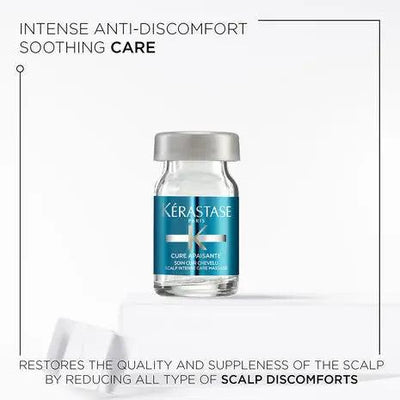 Kérastase Cure Apaisante Intense scalp treatment bottle for soothing intense scalp discomfort and sensitivity.