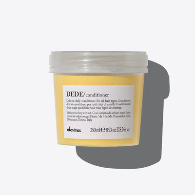 Davines DEDE daily conditioner for all hair types, 250 ml, moisture and shine with red celery extract, sustainable hair care product.