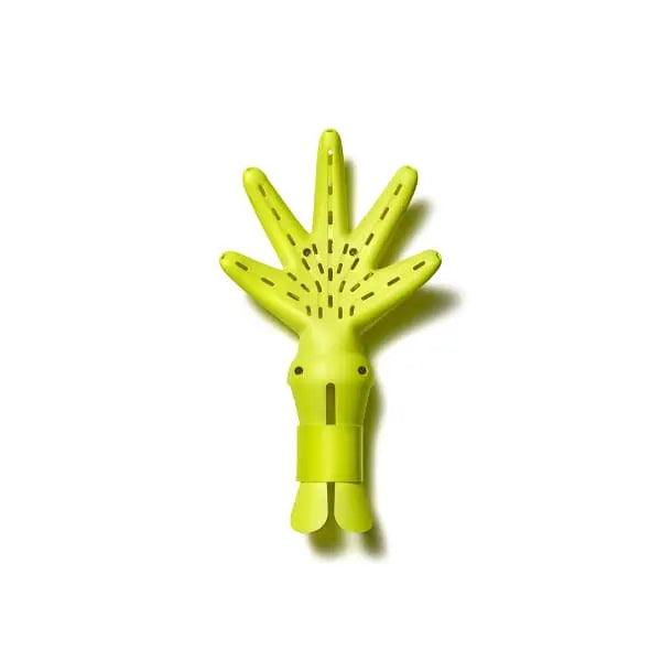 DevaFuser hair diffuser for curls in vibrant green design, promoting volume and quick drying with 360-degree airflow.