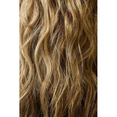 Long wavy blonde hair texture close-up
