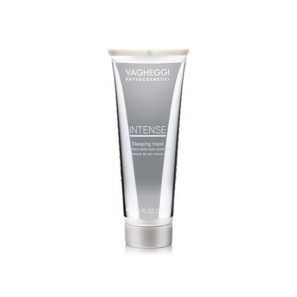 Vagheggi Intense Sleeping Mask in silver tube for deep hydration and skin rejuvenation, ideal for nighttime use.