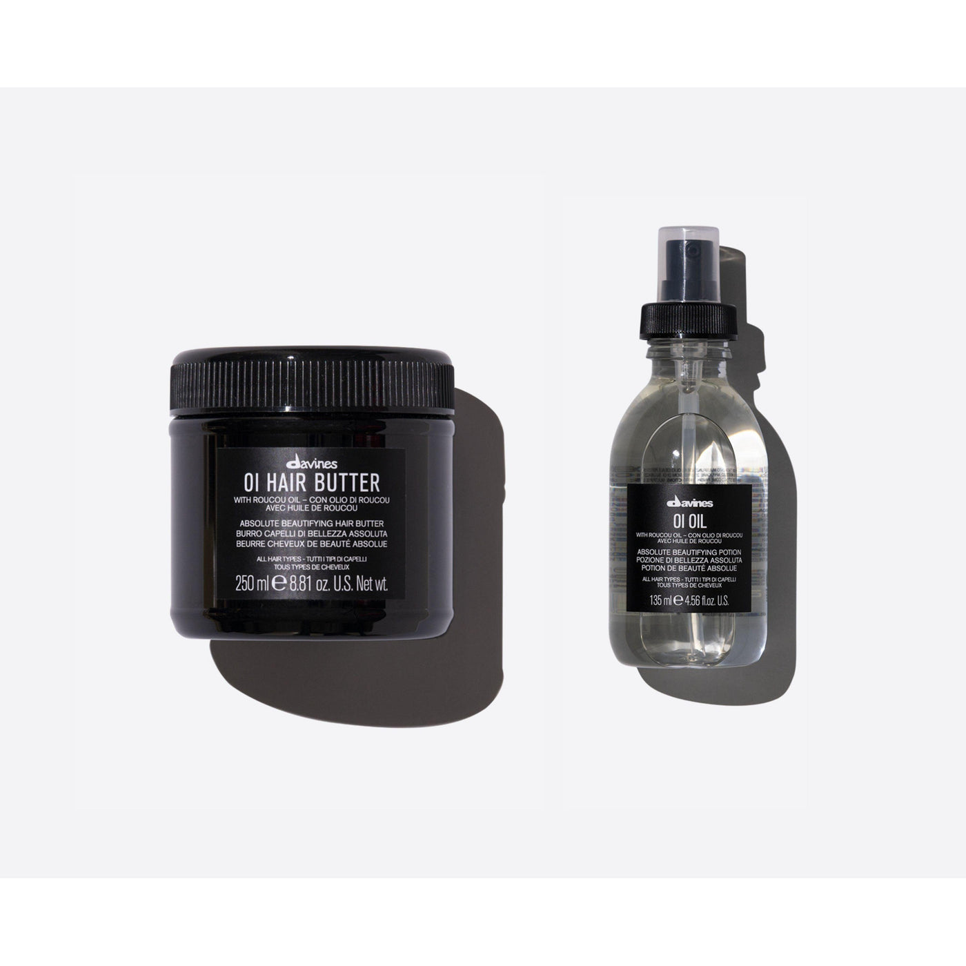 Davines Oi Hair Butter and Oi Oil set for defined, nourished curls with shine and frizz protection.