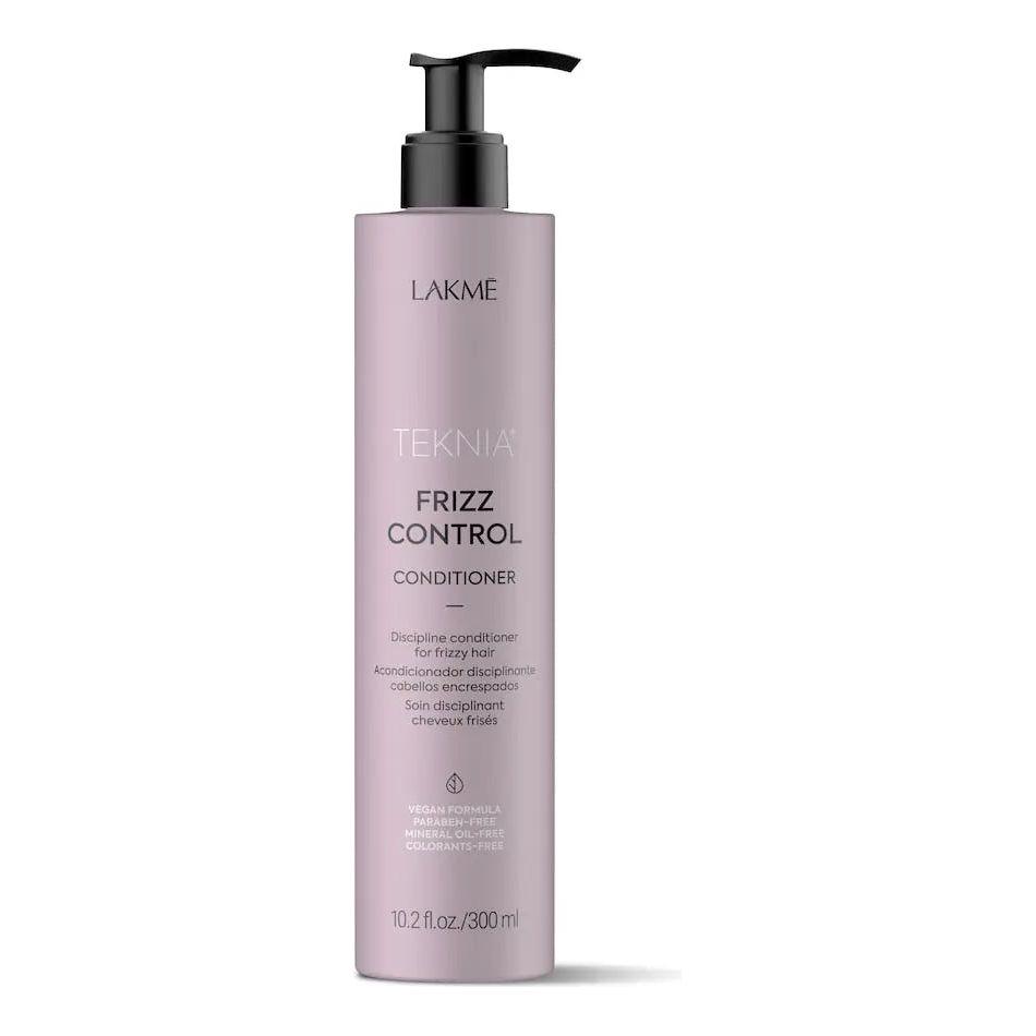 Fizz Control Conditioner by Lakme in a sleek bottle, designed for detangling and controlling frizz in all hair types.