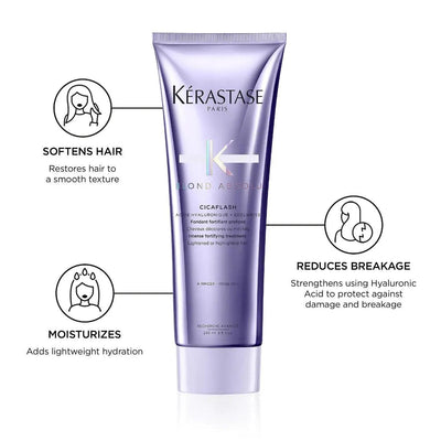 Kérastase Paris Blond Absolu Cicaflash Conditioner for softening hair, reducing breakage, and moisturizing with hyaluronic acid.