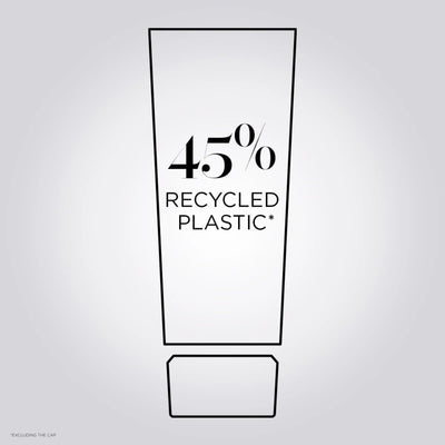 Eco-friendly packaging made of 45% recycled plastic, promoting sustainability and reducing environmental impact.