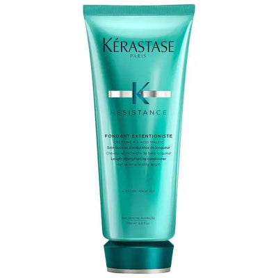 Kérastase Resistance Fondant Extentioniste conditioner tube for hair strengthening and lengthening in teal packaging