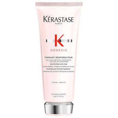 Kérastase Genesis Fondant Renforcateur conditioner tube for weakened hair, 200 ml, fortifying and anti-hair fall treatment.