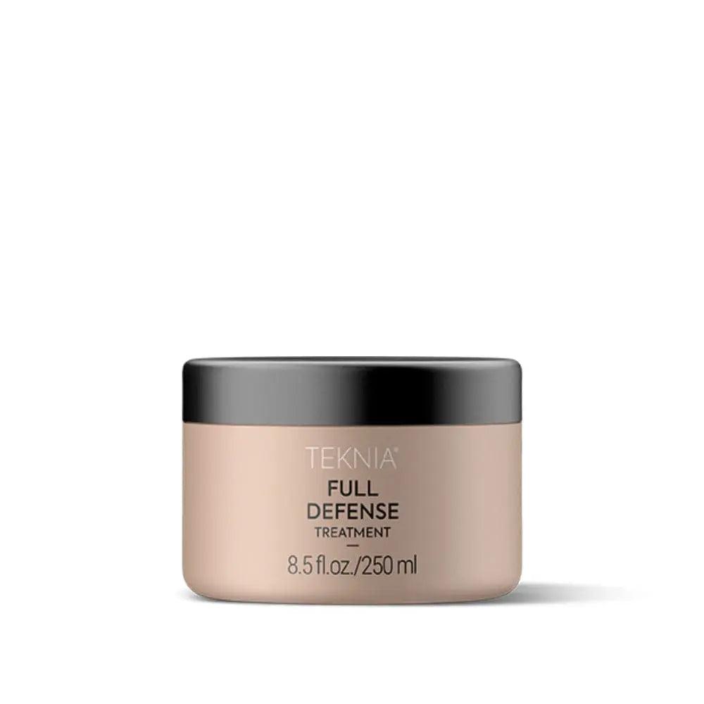 Teknia Full Defense Treatment jar for hair, offering UV protection, moisture restoration, and shine enhancement. 250 ml.