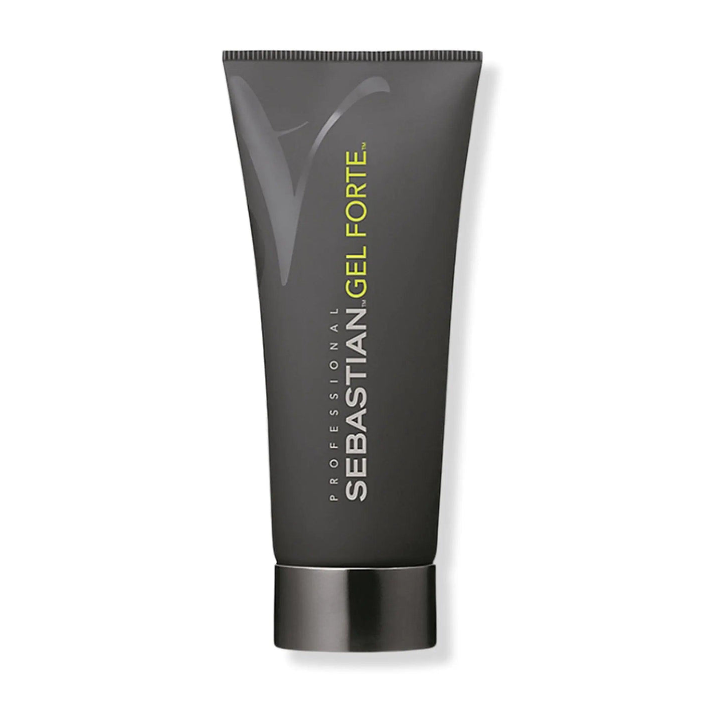 Sebastian Gel Forte Strong Hold Gel in a sleek black tube, offering shine and strong hold without stickiness.