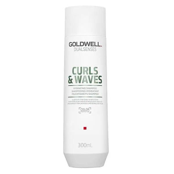 Goldwell Dualsenses Curls & Waves Shampoo bottle for curly hair, hydrating formula with microPROtec complex, 300ml.