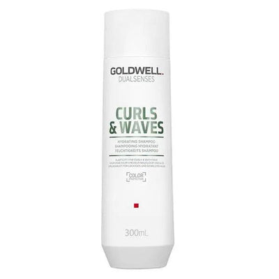 Goldwell Dualsenses Curls & Waves Shampoo bottle for curly hair, hydrating formula with microPROtec complex, 300ml.