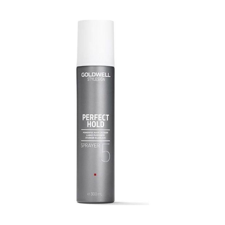 Goldwell Stylesign Perfect Hold Sprayer powerful hair lacquer canister for extreme hold and humidity protection.