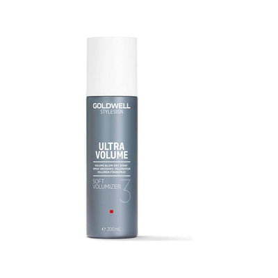 Goldwell Stylesign Ultra Volume Soft Volumizer Blow Dry Spray for fine to normal hair, providing flexible volume and easy brushing.