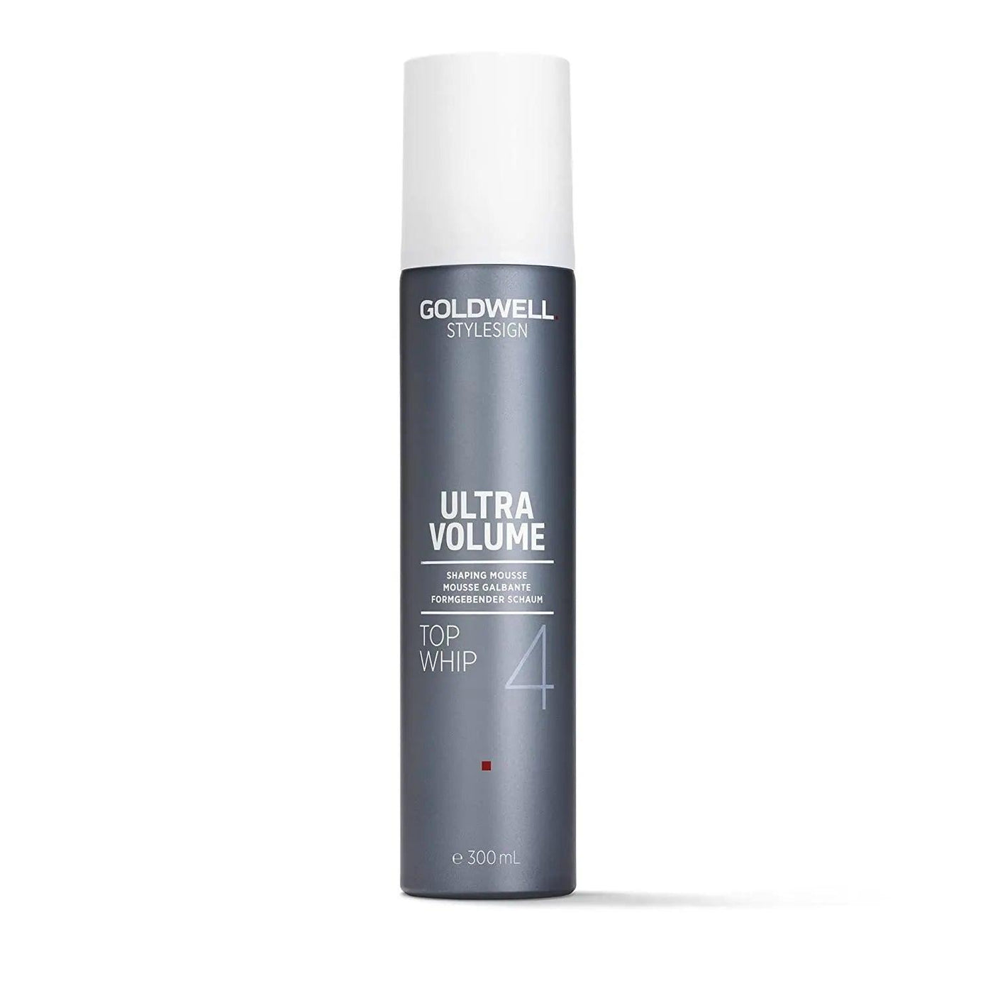 Goldwell Stylesign Ultra Volume Top Whip Shaping Mousse for strong hold and light conditioning, 300ml can.