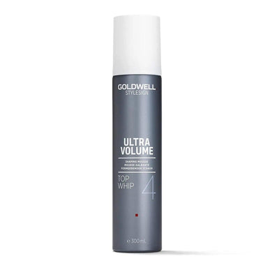 Goldwell Stylesign Ultra Volume Top Whip Shaping Mousse for strong hold and light conditioning, 300ml can.