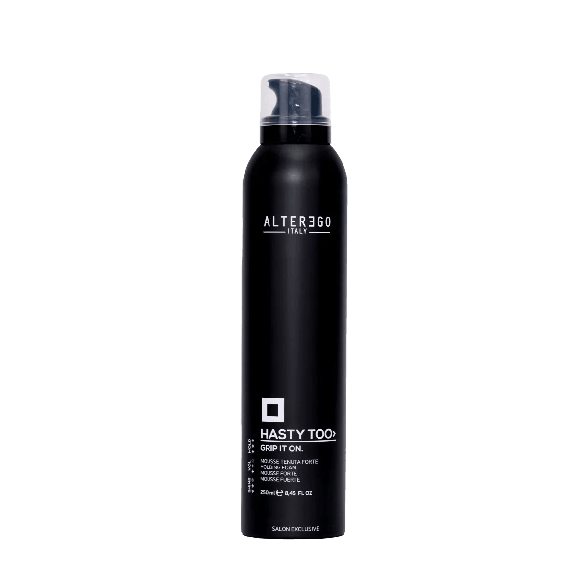 AlterEgo Grip It On Mousse for curls, adds volume and manages fine hair, conditions and hydrates for healthy elasticity.