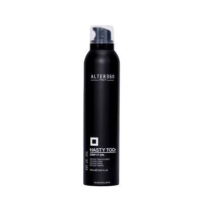 AlterEgo Grip It On Mousse for curls, adds volume and manages fine hair, conditions and hydrates for healthy elasticity.