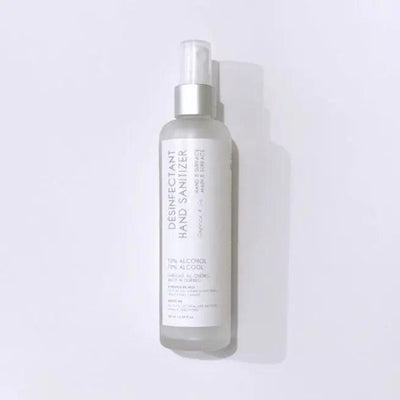 Natural hand sanitizer spray bottle, 3.38 fl oz, 72% alcohol, effective for hands and surfaces, Health Canada approved.