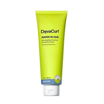 DevaCurl Heaven in Hair Moisturizing Deep Conditioner tube for hydrated curls, frizz control, and ultimate curl flexibility.