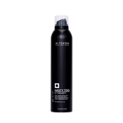 Hi-t Security heat styling product by Alterego, offers anti-frizz protection and nourishment for manageable hair.