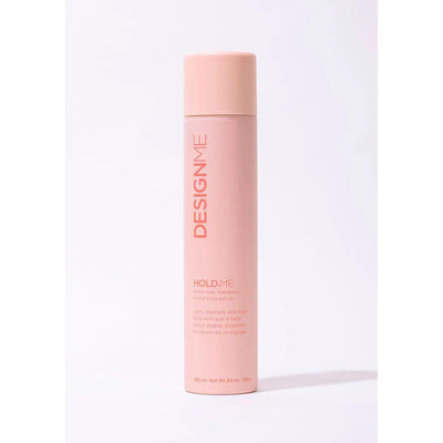 Design.Me Hold Me hairspray bottle for strong hold, volume, and shine.