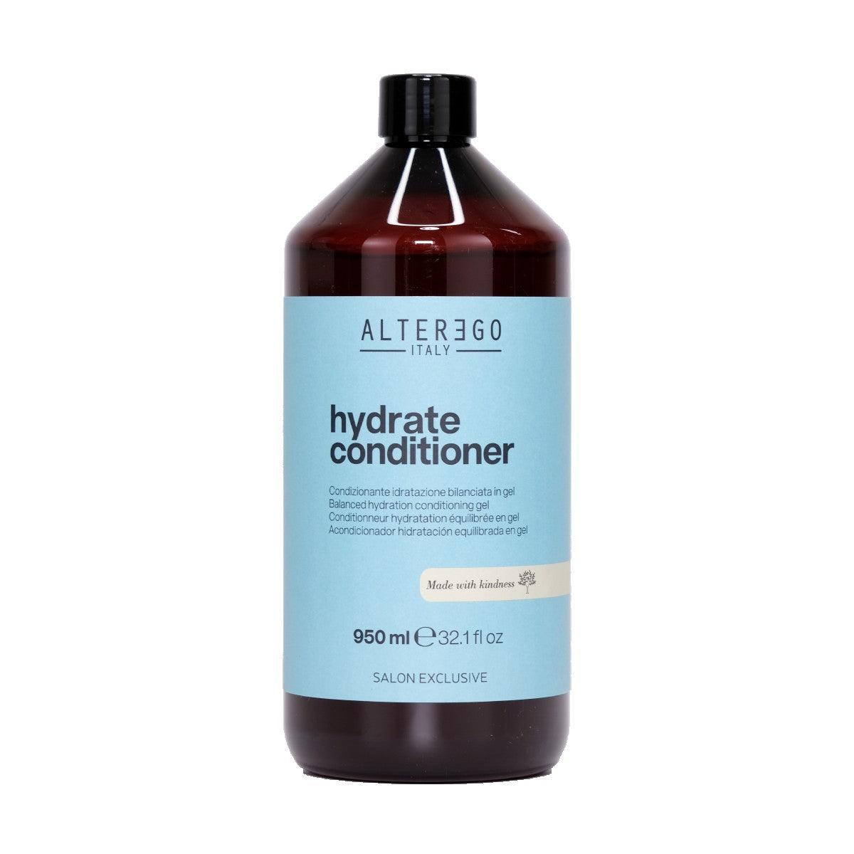 Hydrate Conditioner 950ml by Alterego Italy, designed for enhanced hair hydration and softness without harmful additives.