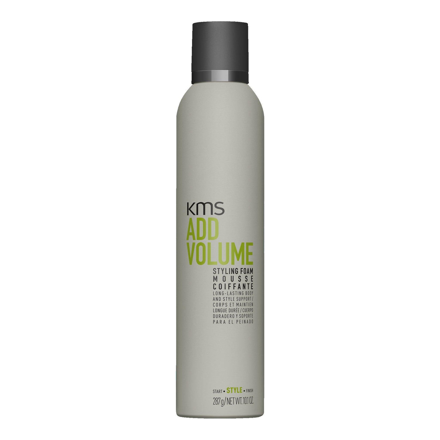KMS Addvolume Styling Foam mousse bottle for lightweight, long-lasting hair volume and thicker ends.