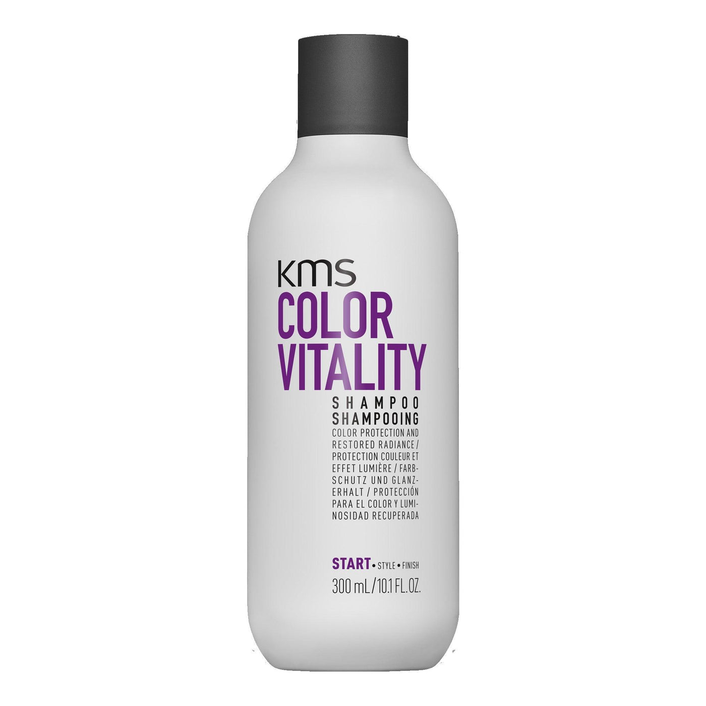 KMS Colorvitality Shampoo 300ml bottle for color protection and radiant shine, perfect for revitalizing color-treated hair.