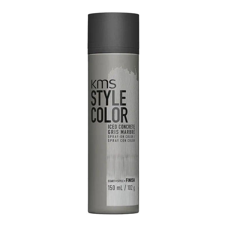 KMS Style Color Iced Concrete spray can for flexible, waterproof hair styling and color experiments.