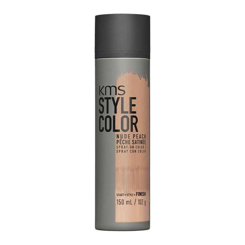 KMS Style Color spray in Nude Peach, 150 mL, ideal for waterproof, flexible hair color applications.