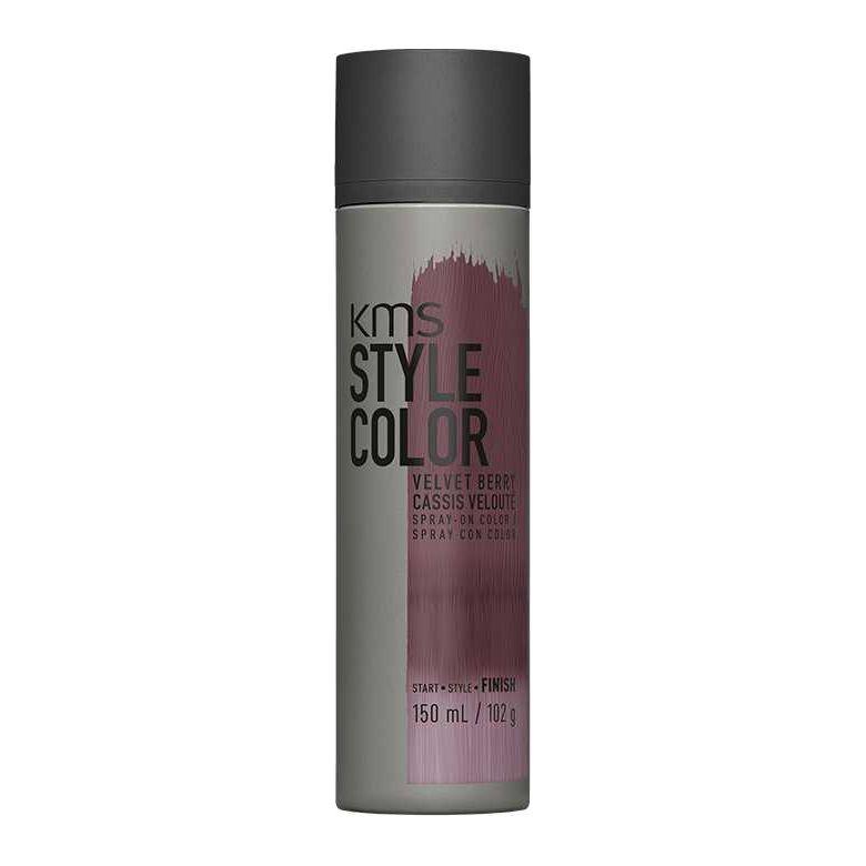 KMS Style Color Velvet Berry spray bottle, 150 mL, ideal for waterproof, flexible hair color styling.