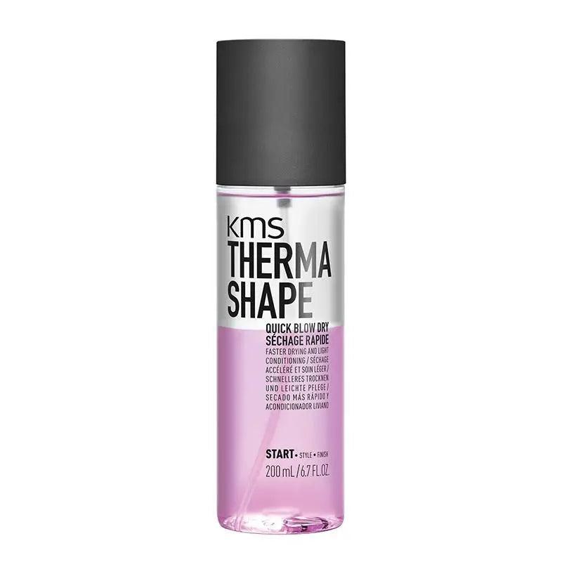 KMS Thermashape Quick Blow Dry 200ml bottle for faster drying and light conditioning for hair.