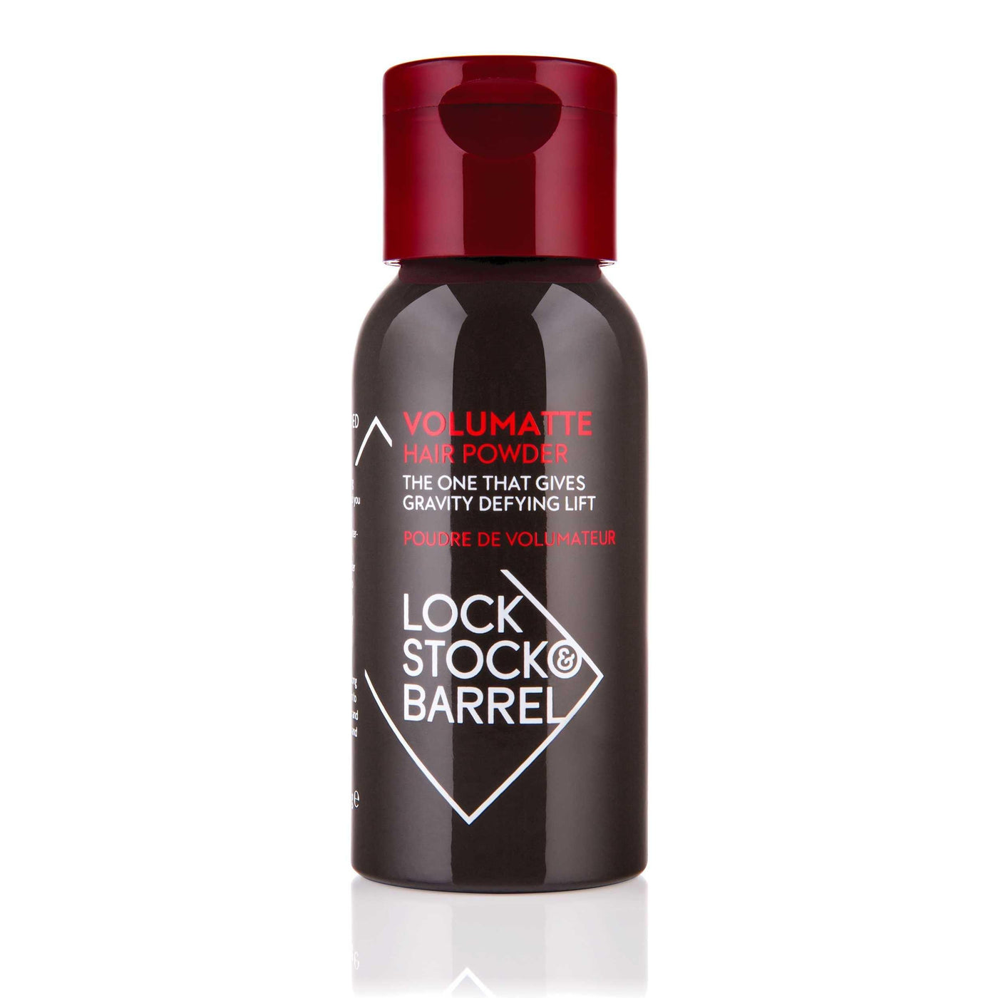 Lock Stock & Barrel Volumatte Hair Powder 10g bottle for gravity-defying volume and matte finish.