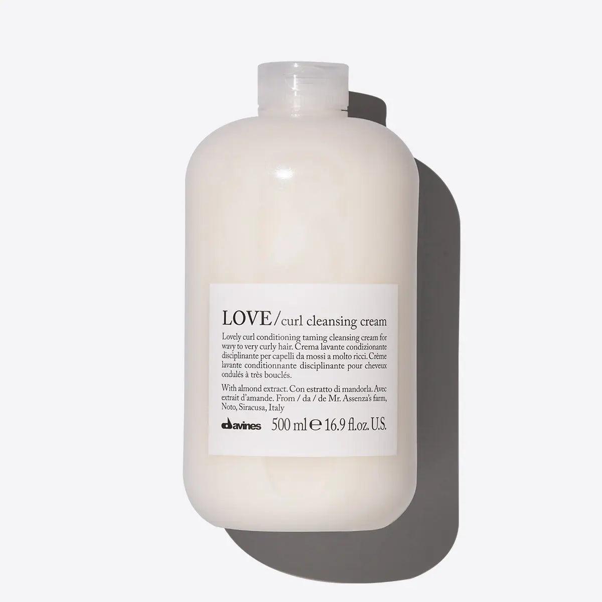 Love curl cleansing cream 500ml bottle for curly hair care, nourishing and detangling conditioner from Davines for soft, manageable curls