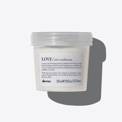 Davines LOVE curl conditioner for wavy and curly hair, 250ml container.
