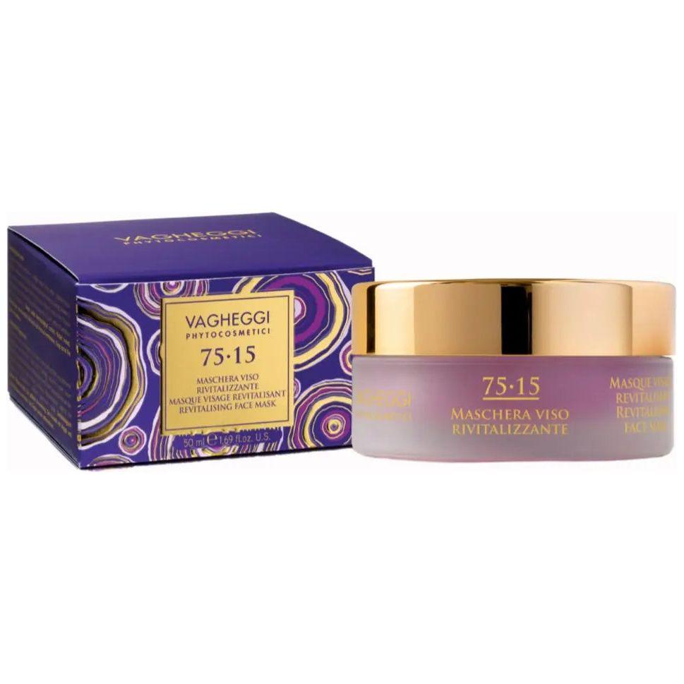 75.15 Revitalising Face Mask by Vagheggi in elegant packaging, featuring luxurious formula for hydrating and lifting skin.