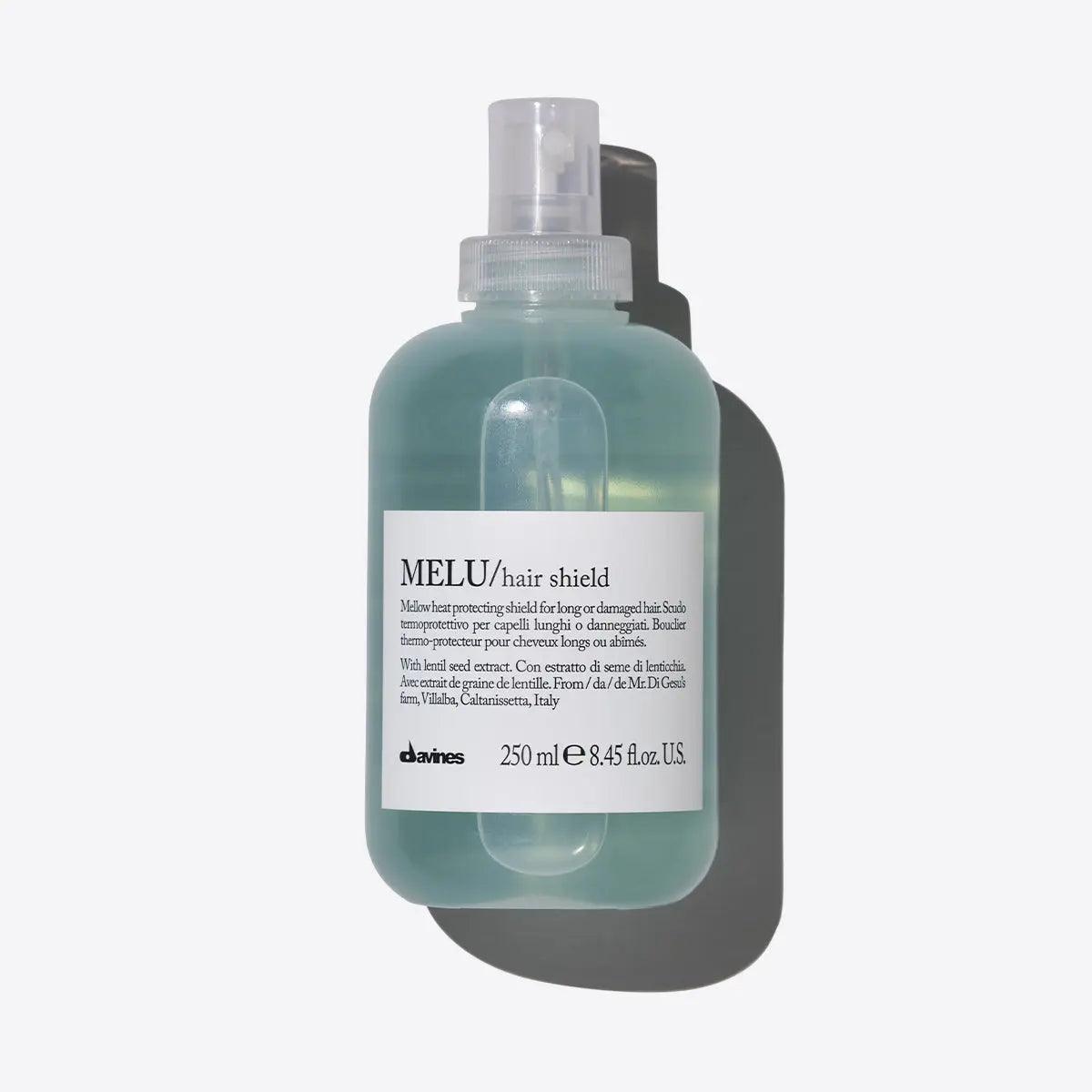 Davines MELU Hair Shield 250ml bottle for protecting hair from heat damage, anti-breakage spray for long or damaged hair
