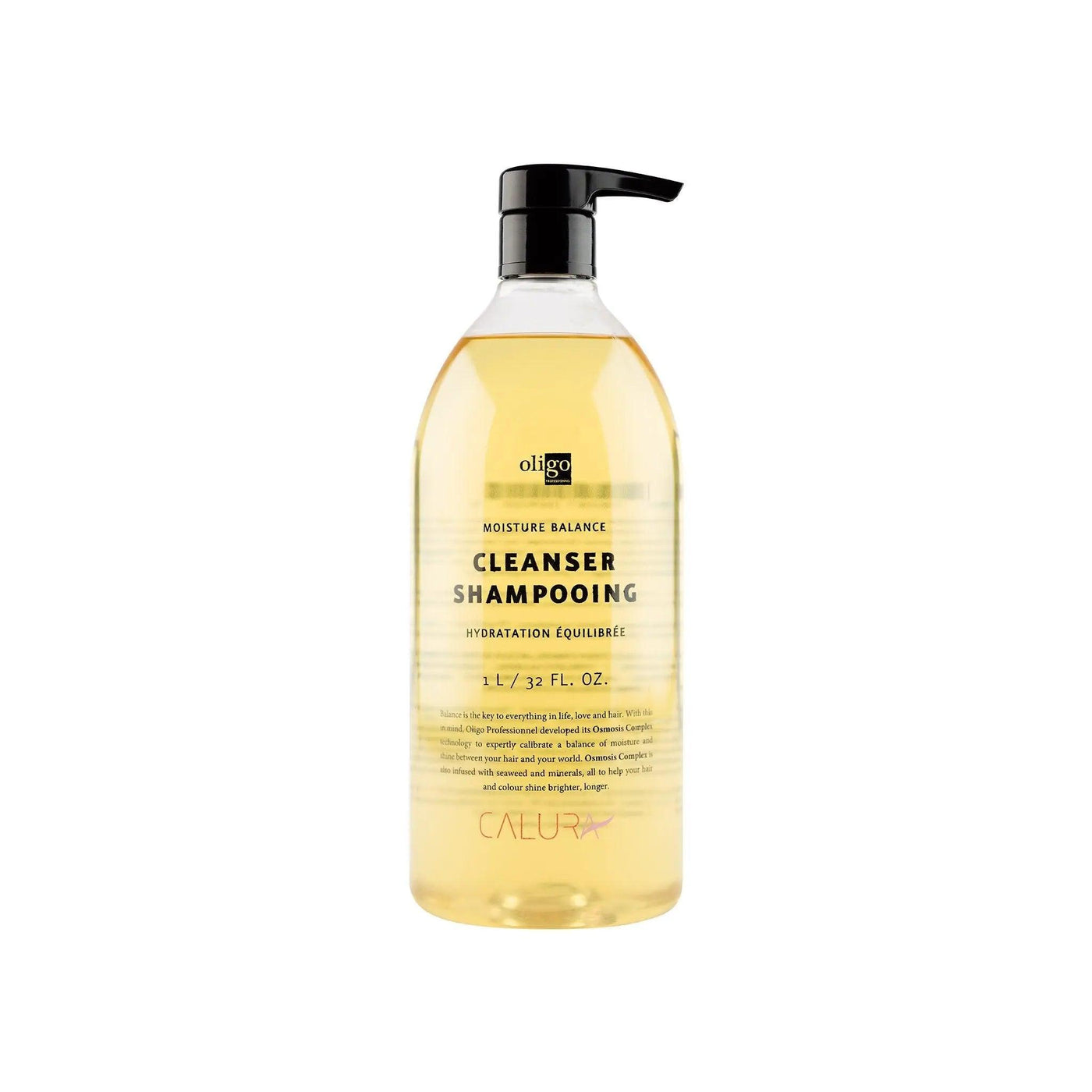 Moisture Balance Cleanser bottle, a vegan and sulfate-free shampoo for vibrant hair color and shine.