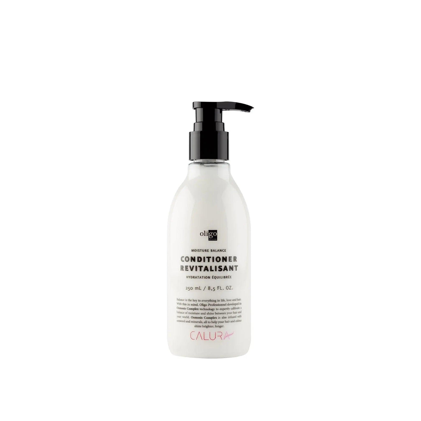 Moisture Balance Conditioner bottle with pump for healthy, balanced, and moisturized hair, free from parabens and sulfates.