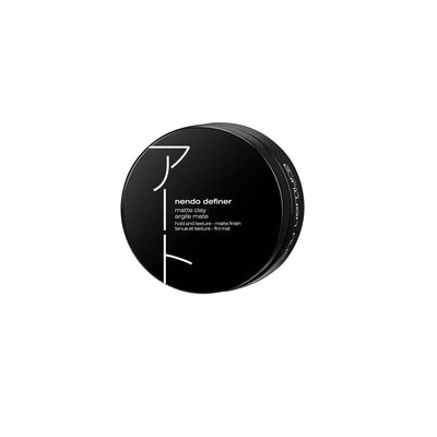 Nendo Definer Matte Clay sculpting pomade for thick, coarse hair, enhancing definition and texture in a sleek black container.